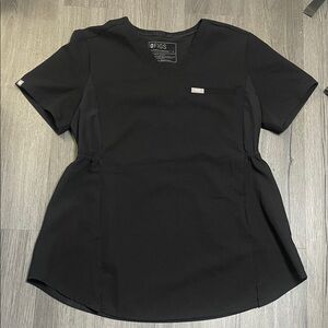 Figs Women's Classic Black Short Sleeve Top Maternity Scrub